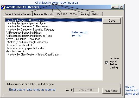 Resource Reports